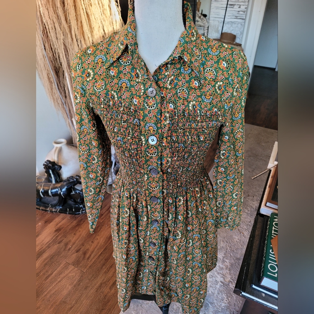 Vintage Hartsville 1970s Floral Dress
